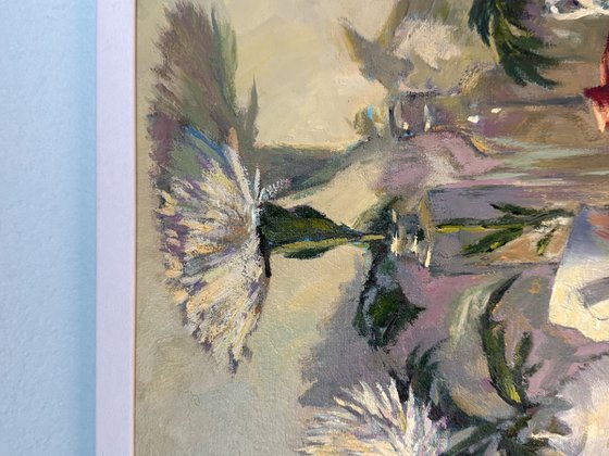 An arrangement in white