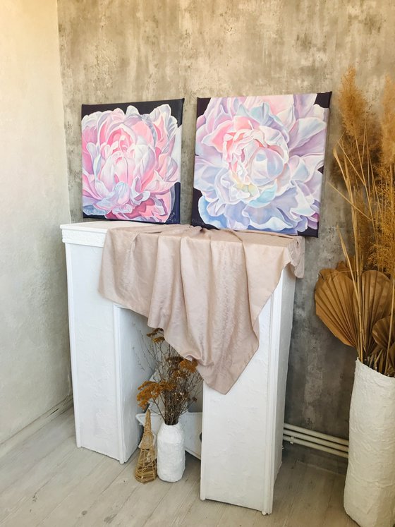 Diptych Peonies