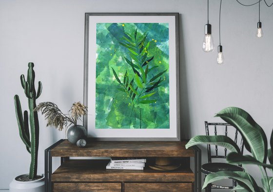 Chamaedorea on expressive background