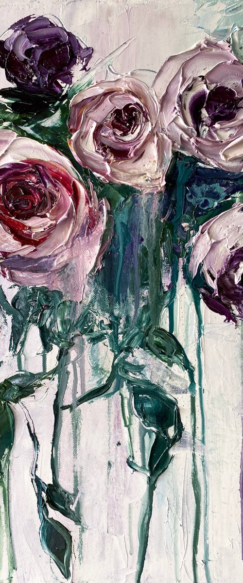 Flowing Dusty Roses II by Mily Art