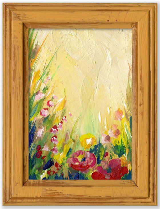 Cottage Flowers 12 - Framed Floral Painting by Kathy Morton Stanion