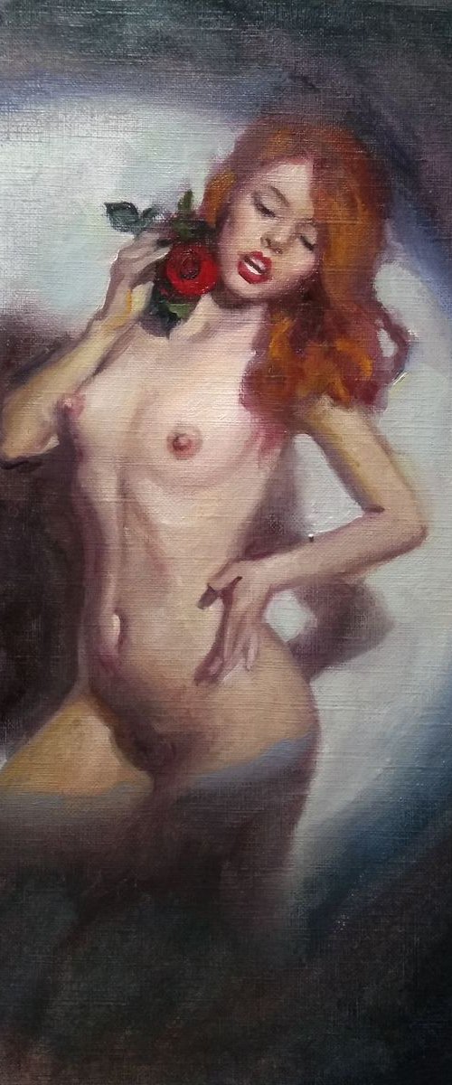 Girl with rose by HELINDA (Olga Müller)