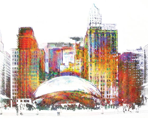 chicago bean skyline drawing