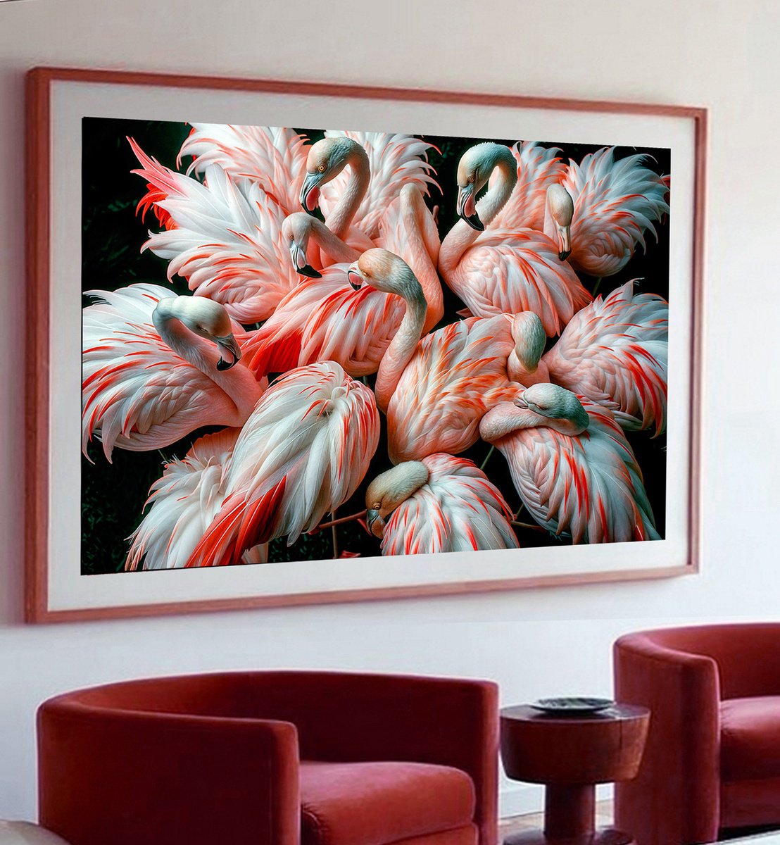 Photorealistic Animal Photograph By Michael Filonow, 32 X 22", Flamingo