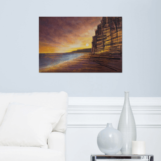 West Bay Cliffs At Sunset