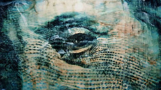 Thoughts (n.306) - 104 x 58 x 2,50 cm - ready to hang - mix media painting on stretched canvas