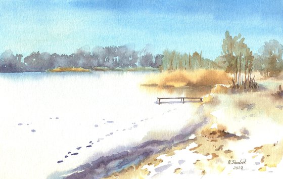 Ukrainian watercolour. Winter mood 2