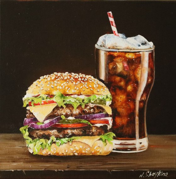 Burger Painting Realistic Art