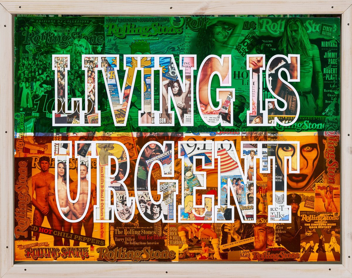 Portrait Painting By Xavi Castel, 39 X 31", Living Is Urgent Ii, Original Artwork