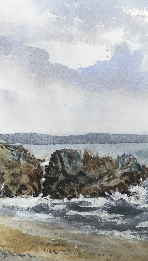 Rotherslade rocks from the beach by Vicki Washbourne