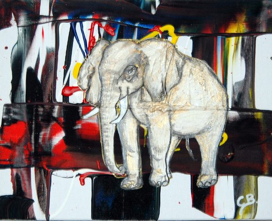 Abstract Elephant in motion 2