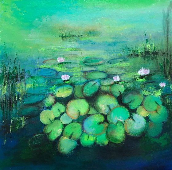 Water Lily Pond ! Comtemporary Abstract Art