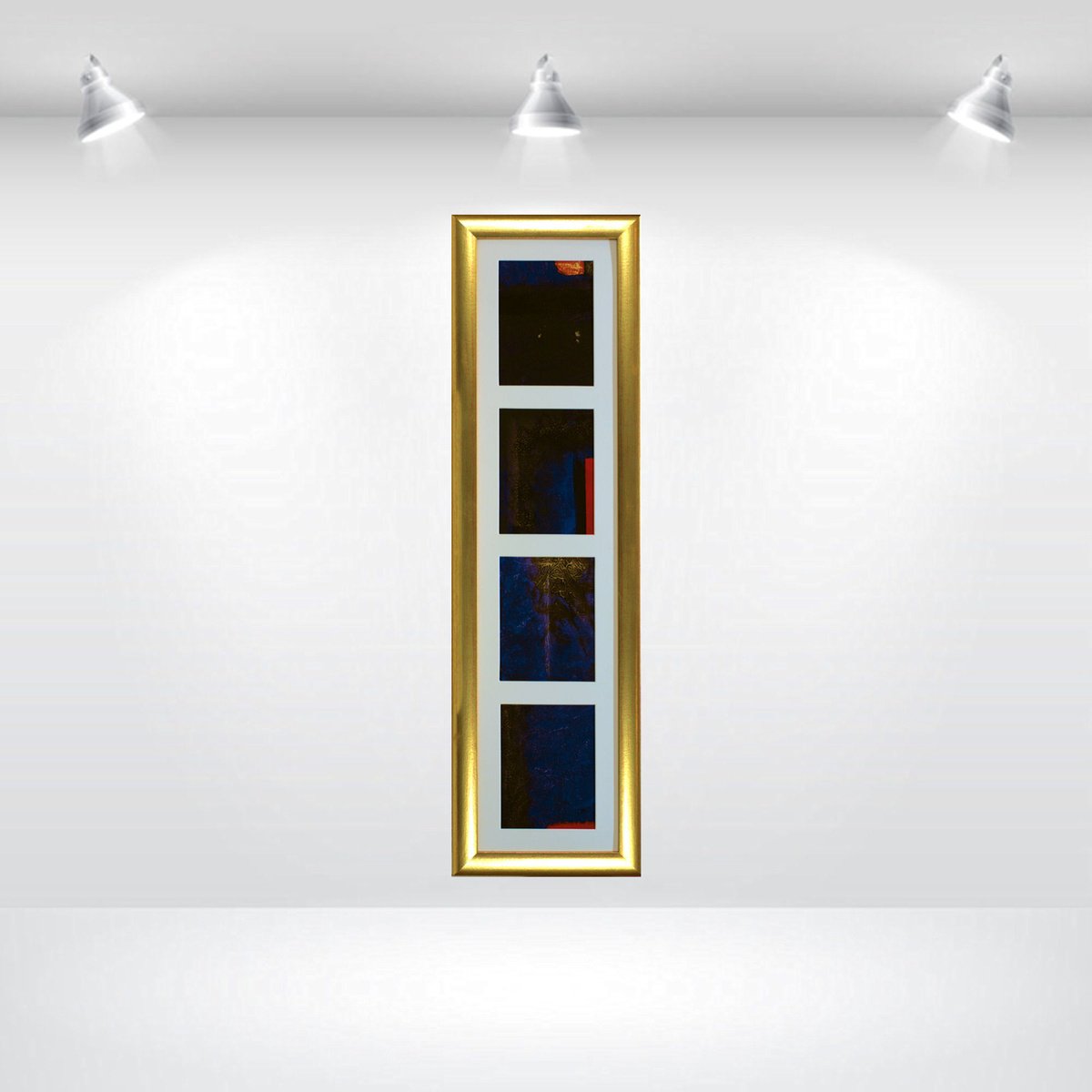 Abstract Acrylic Painting By Edelgard Schroer, 10 X 36, Stellar Impressions Ii, Original Artwork