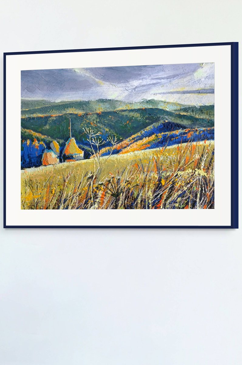 Impressionistic Landscape Acrylic Painting By Evgen Semenyuk, 20 X 16, Between Rain And Sun, Original Artwork