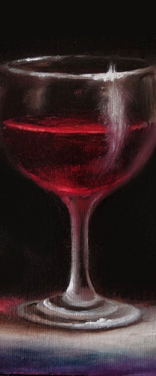 Glass of Red, still life by Jane Palmer Art