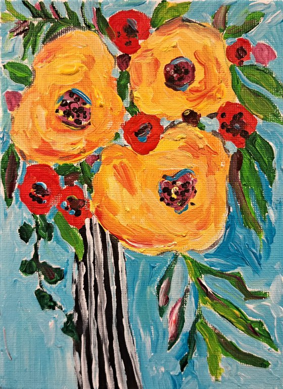 Yellow flowers acrylic