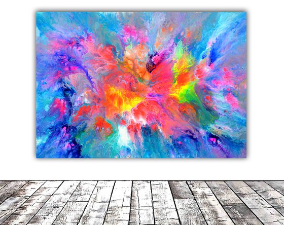 Cosmic Love - 100x70 cm - XL Large Abstract Painting