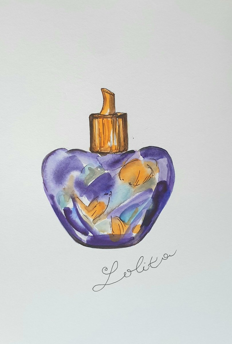 Illustrative Still Life Ink Drawing By Ksenia June, 6 X 8", Lolita (Perfume Bottle), Original Artwork
