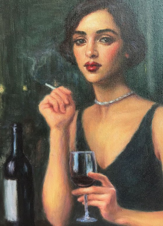 Woman with Red Wine
