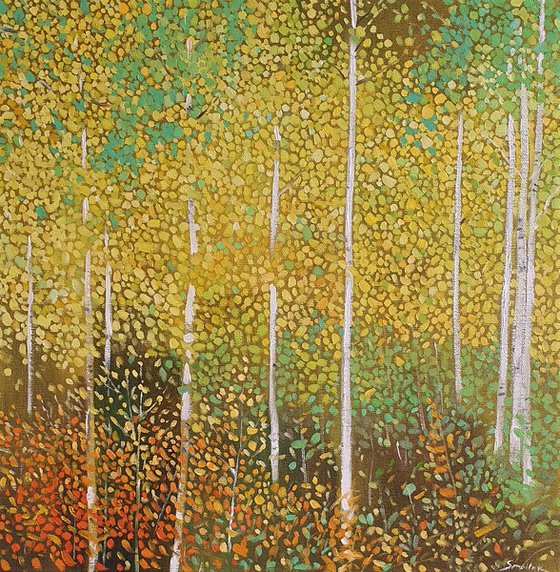 Forest Birch Painting