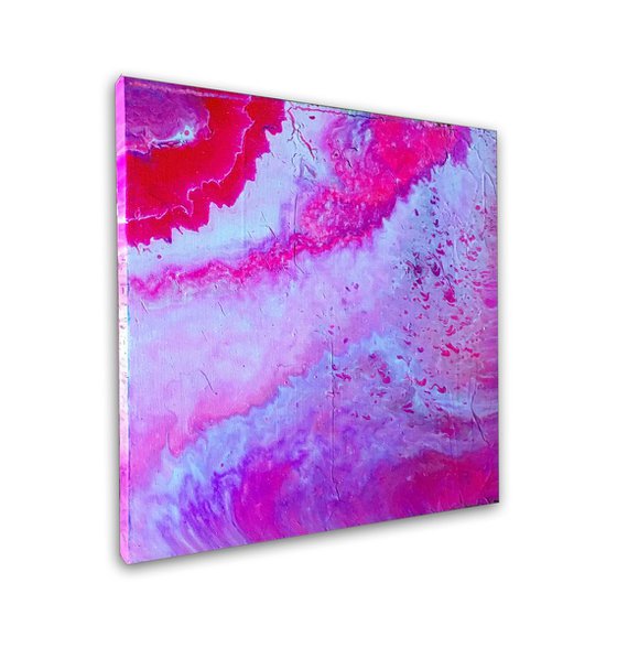 "Manifesting In Magenta" - FREE USA SHIPPING - Original Abstract PMS Fluid Acrylic Painting - 24 x 24 inches