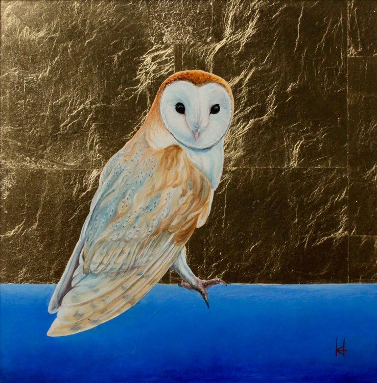 Golden Owl Oil Painting By Kristi Herbert Artfinder