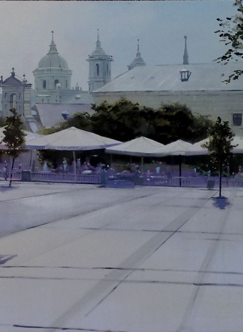 ESCORIAL. Large paiting 120x68cm by Rafael Carrascal