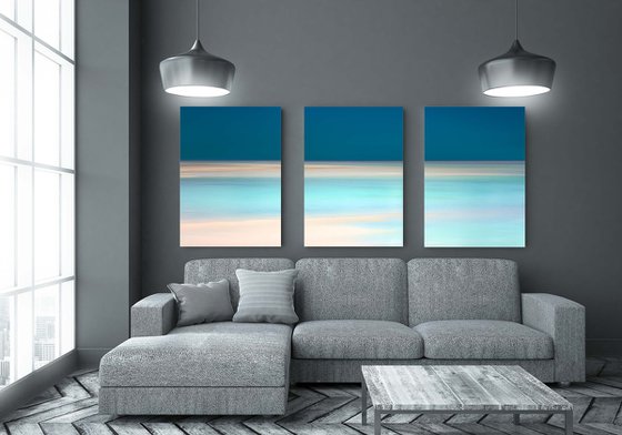 Teal Shimmer Extra Large Canvas Triptych