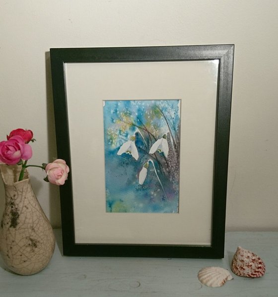 Frosty Snowdrops I (framed)