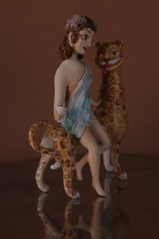 Young Dionysus on a leopard