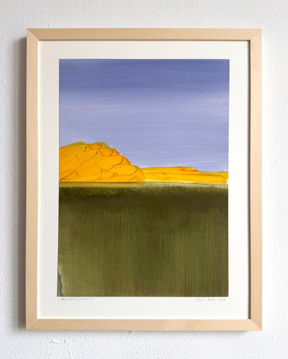 Organic Landscape Oil Painting By Katrin Roth, 13 X 17", Boddenlicht 1, Original Artwork