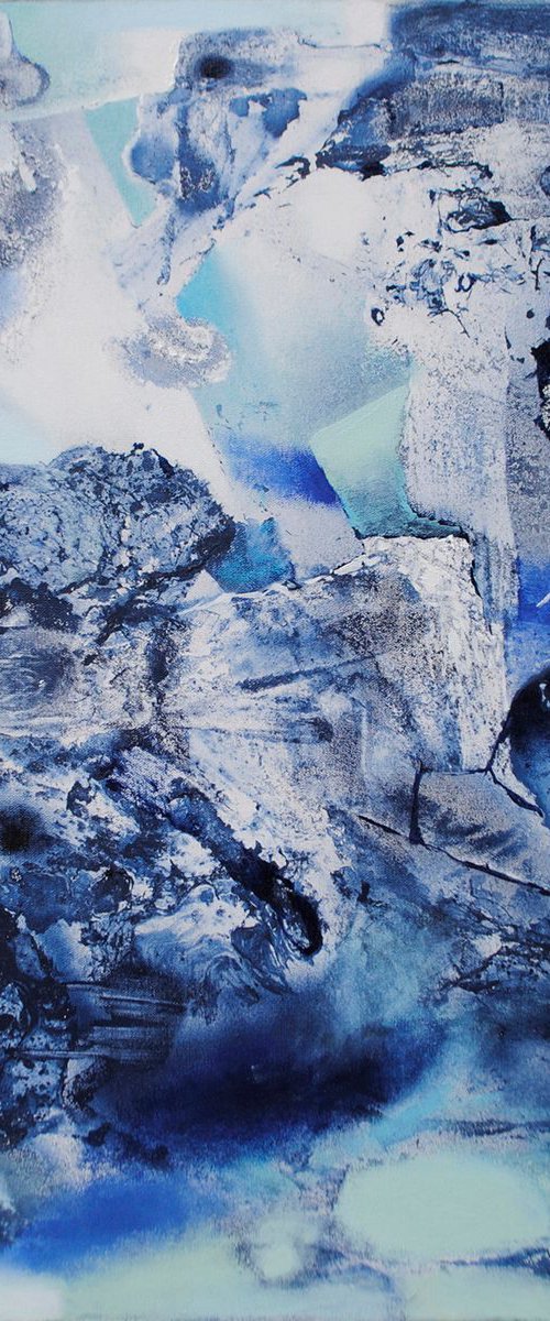 Navy blue art, oil painting on canvas by Kate Kulish