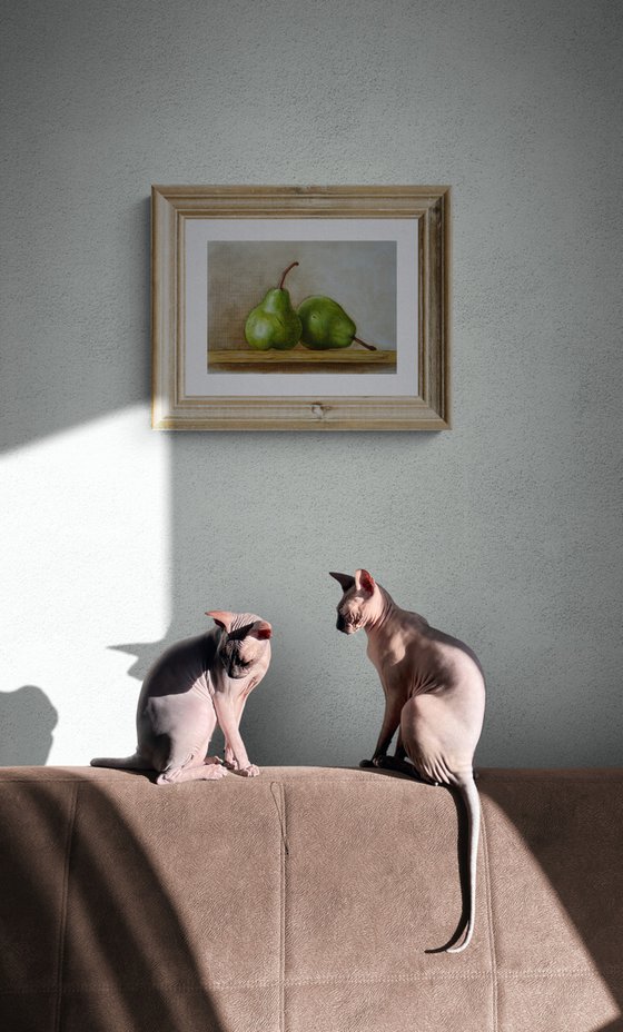 Two pears on the table
