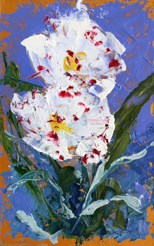 Orchid I... 5X8" /  ORIGINAL PAINTING by Salana Art Gallery