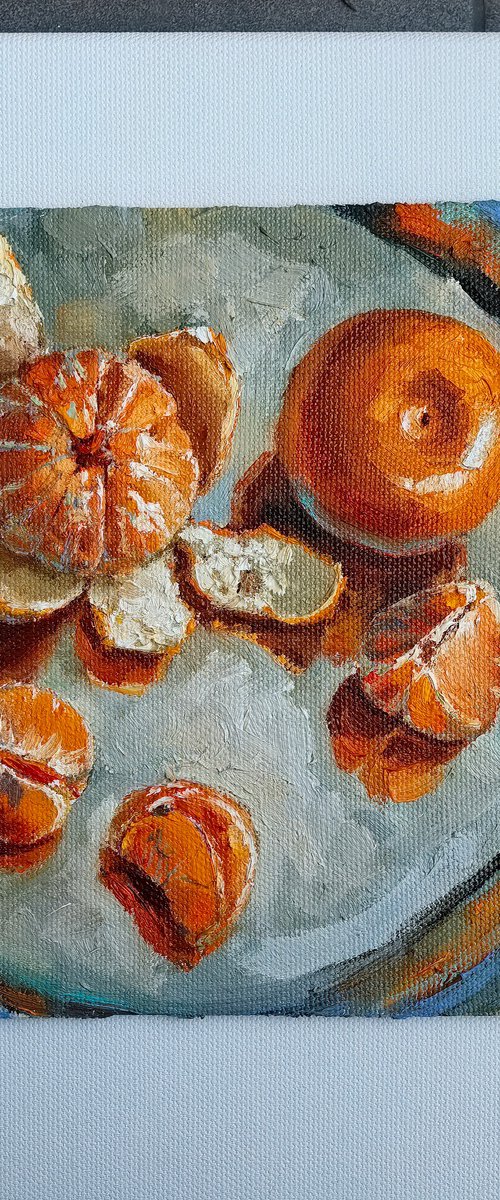 Clementine fruit still life by Leyla Demir