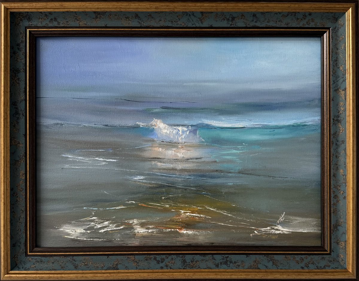 Photorealistic Landscape Oil Painting By Alesia Yeremeyeva, 19 X 15, Ocean