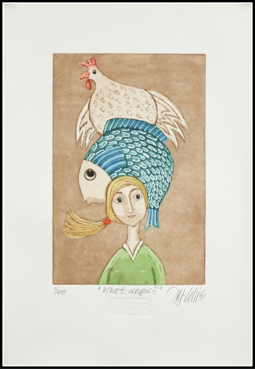 Illustrative Etchings & Engravings , What Logic By Mariann Johansen-Ellis, 10 X 14, Artwork For Sale On Artfinder