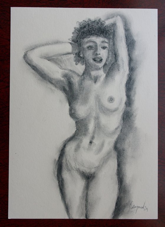 Female Figure 39 Charcoal Sketch