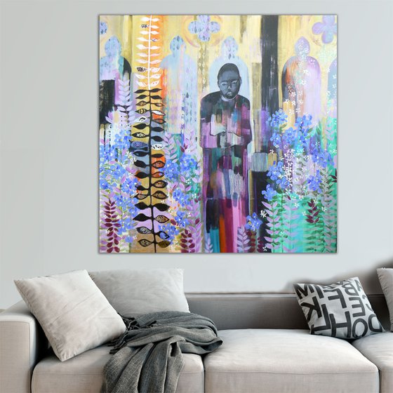 Jacob's ladder (large colourful contemporary figurative religious narrative painting)