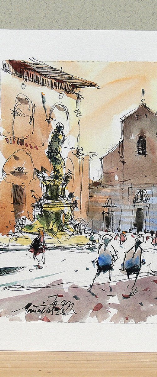 Bologna, Watercolor Art by Marin Victor