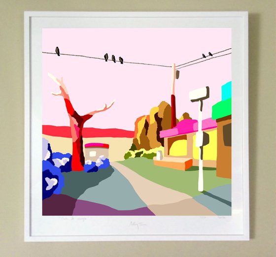 The little shop (La pequeña tienda)  (pop art, landscape)