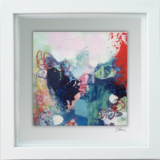 Framed ready to hang original abstract  - poetry #2