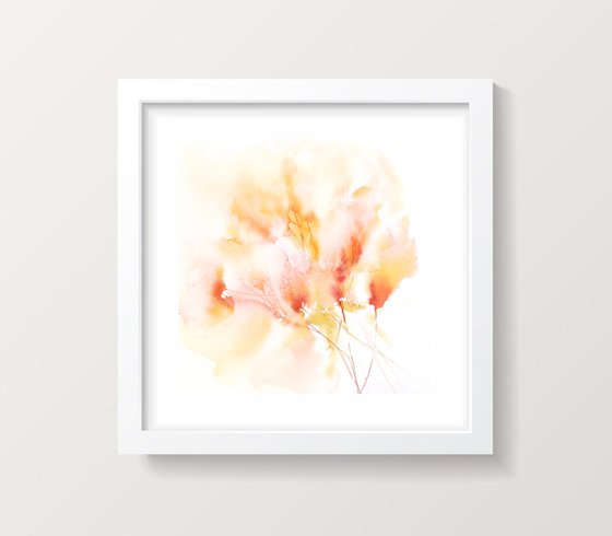 Yellow abstract flowers art Floral aroma