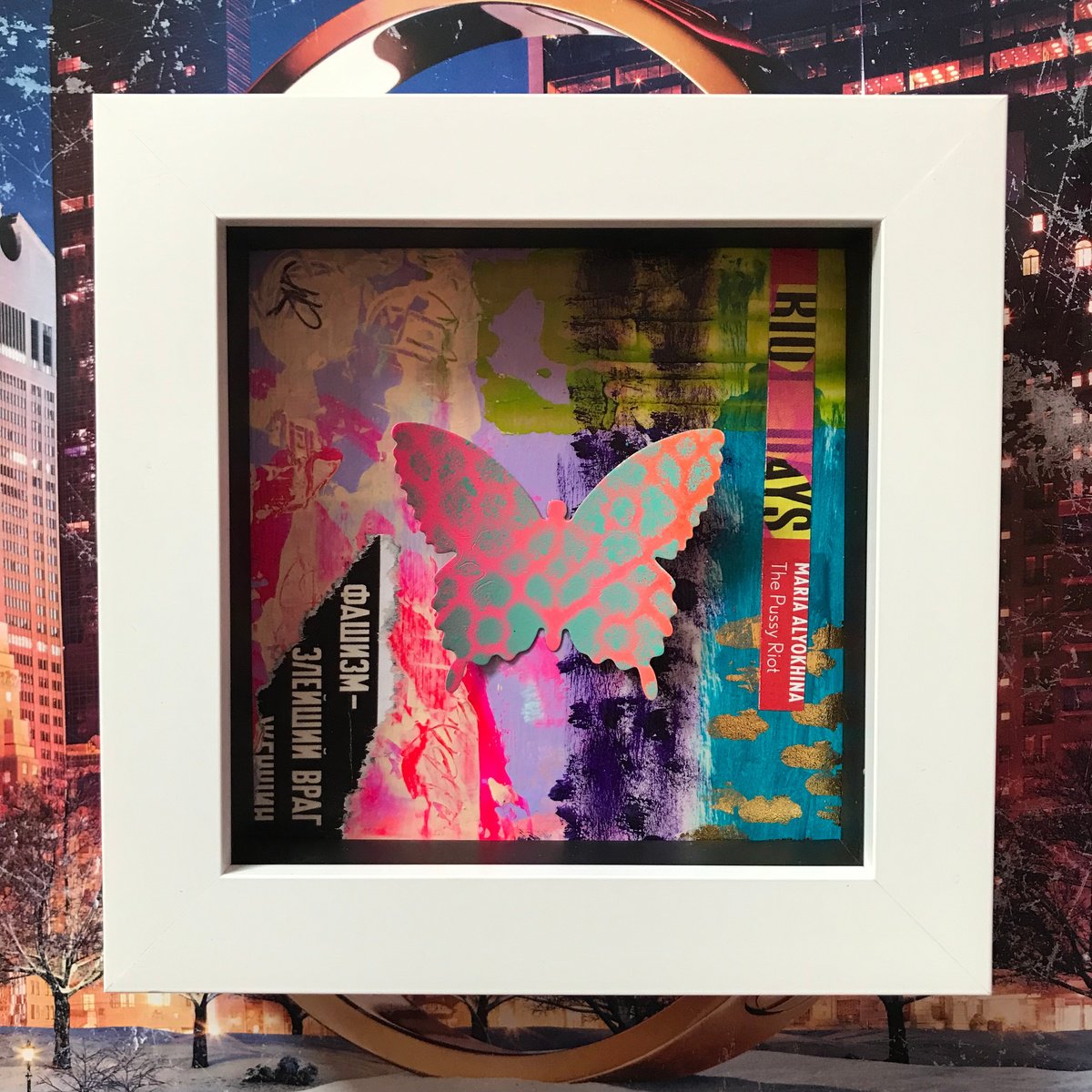 Mini Beauty No4 - Abstract Butterfly in Box by Hernan Reinoso