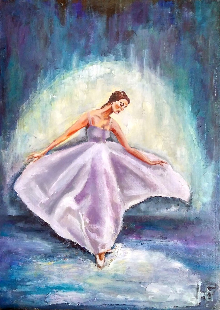 Ballerina Painting Original Art Dance Artwork Ballet Wall Art by Yulia Berseneva