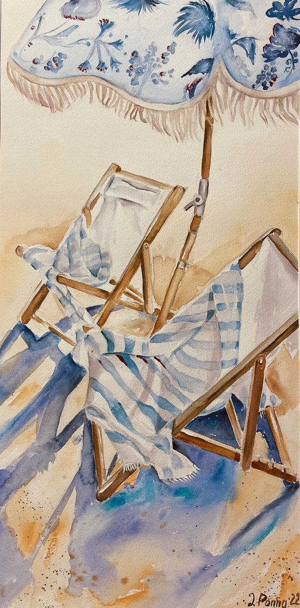 Photorealistic Watercolour , Time To Relax By Irina Ponna, 10 X 20, Artwork For Sale On Artfinder