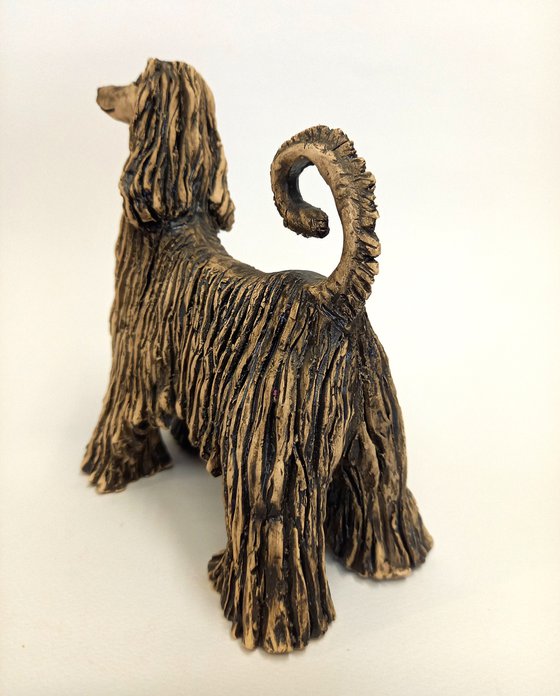 Afghan Hound, ceramic sculpture by Izabell Nemechek