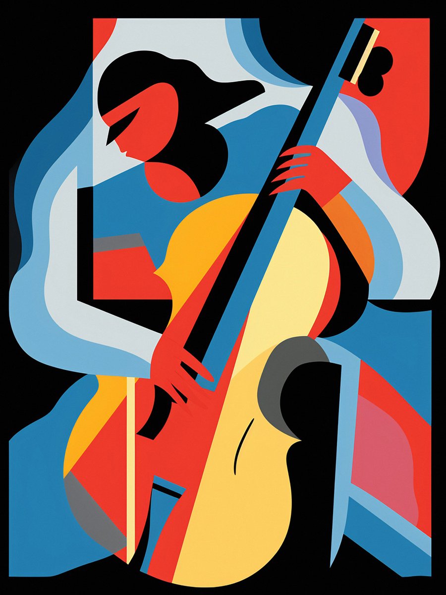 Illustrative Portrait Acrylic Painting By Kosta Morr, 24 X 31", Vibrations, Original Artwork