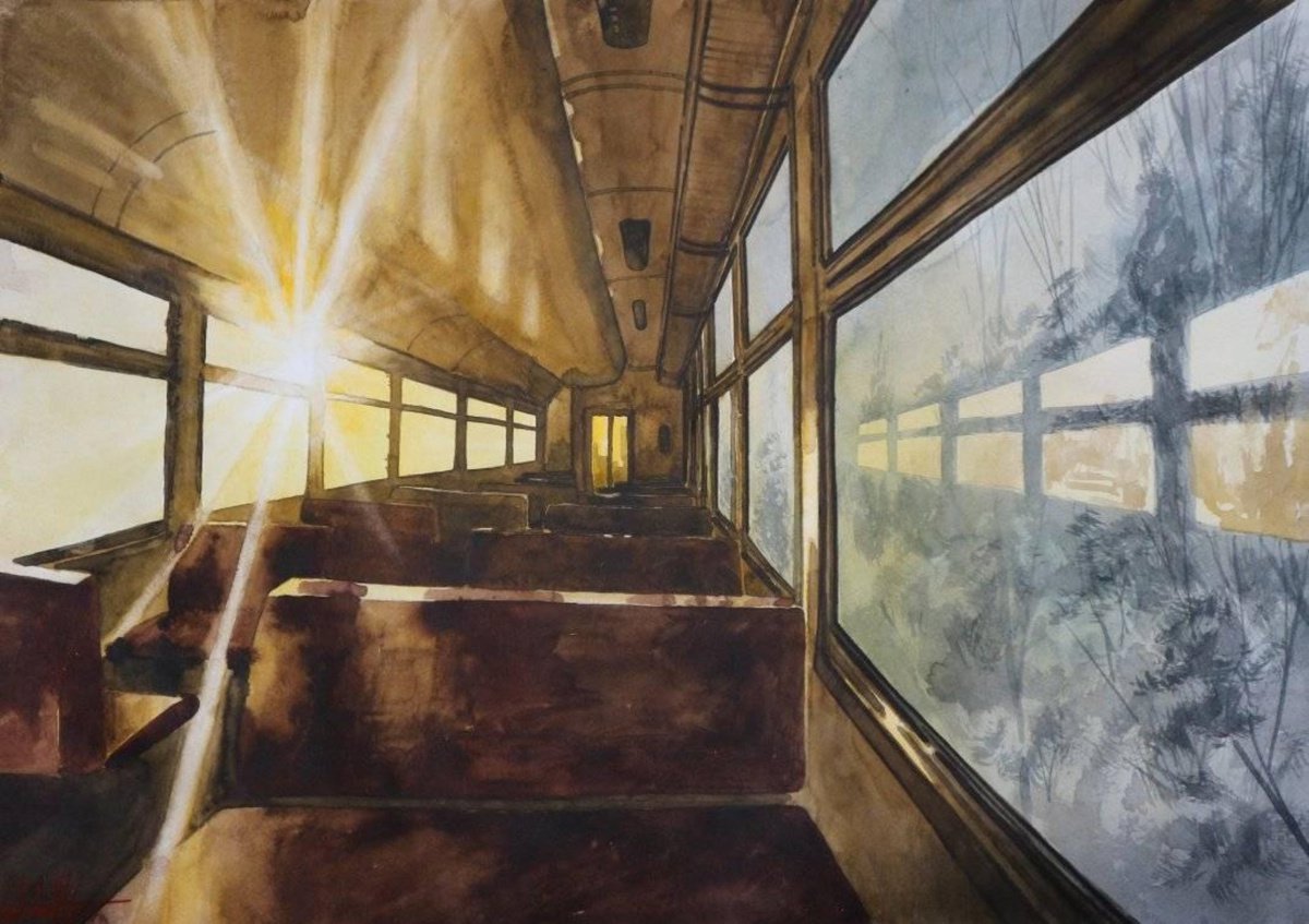 Rays of God 2021 Watercolor, paper 42x60 by Eugene Gorbachenko
