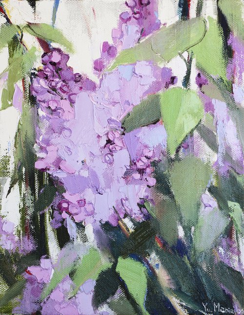 Lilacs near the house by Yuliia Meniailova